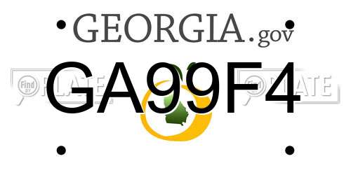GA99F4 Georgia License Plate