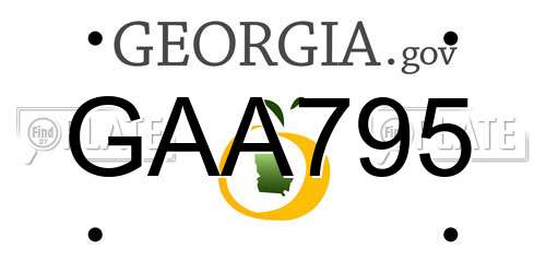 GAA795 Georgia License Plate