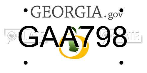 GAA798 Georgia License Plate