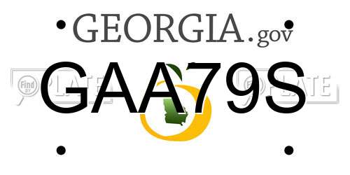 GAA79S Georgia License Plate