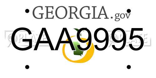 GAA9995 Georgia License Plate