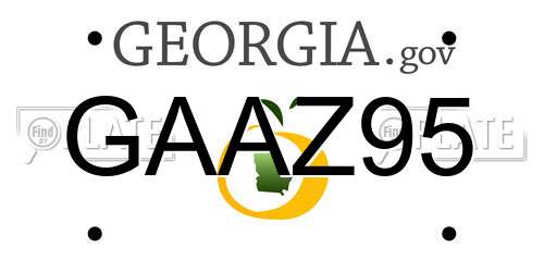 GAAZ95 Georgia License Plate