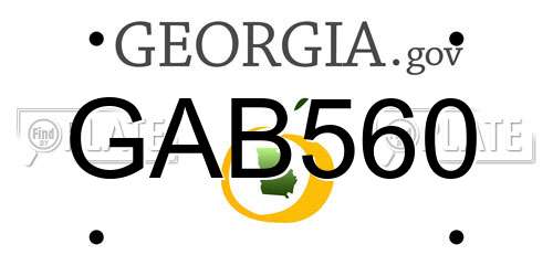 GAB560 Georgia License Plate
