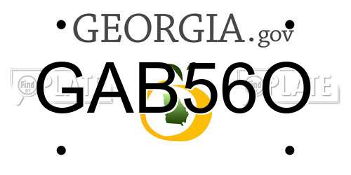 GAB56O Georgia License Plate
