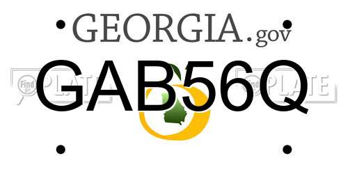 GAB56Q Georgia License Plate