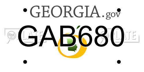 GAB680 Georgia License Plate