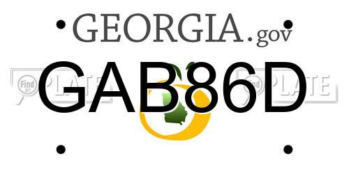 GAB86D Georgia License Plate