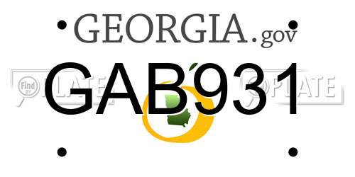GAB931 Georgia License Plate