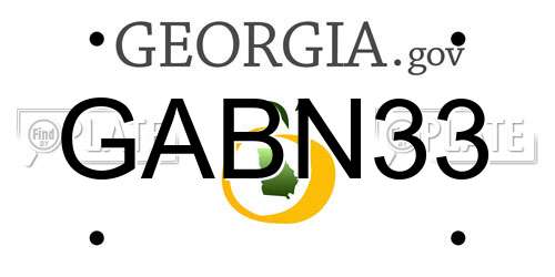 GABN33 Georgia License Plate