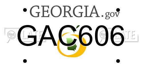 GAC606 Georgia License Plate
