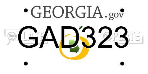 GAD323 Georgia License Plate