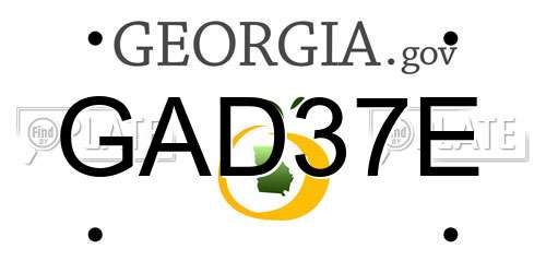 GAD37E Georgia License Plate