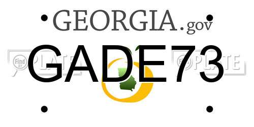 GADE73 Georgia License Plate