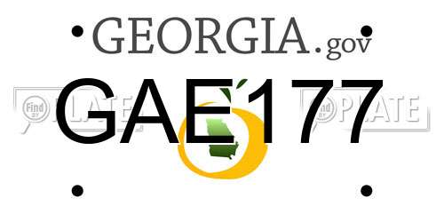 GAE177 Georgia License Plate
