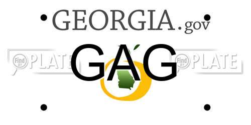 GAG Georgia License Plate