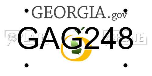 GAG248 Georgia License Plate