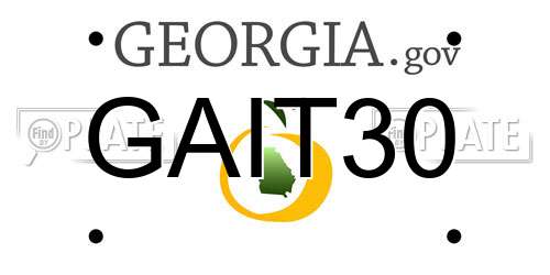 GAIT30 Georgia License Plate
