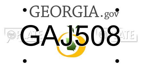 GAJ508 Georgia License Plate