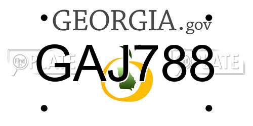 GAJ788 Georgia License Plate