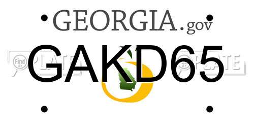 GAKD65 Georgia License Plate