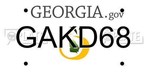 GAKD68 Georgia License Plate