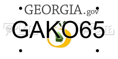 GAKO65 Georgia License Plate