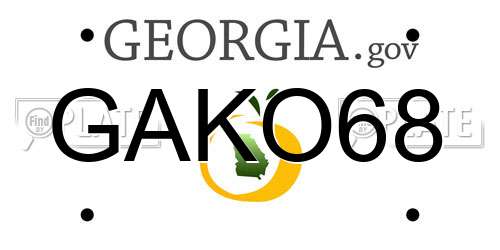 GAKO68 Georgia License Plate