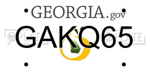 GAKQ65 Georgia License Plate