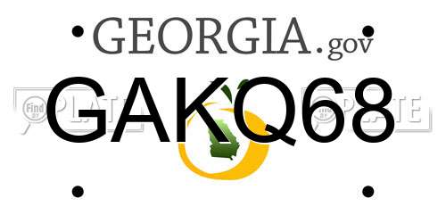 GAKQ68 Georgia License Plate