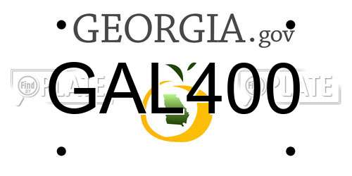 GAL400 Georgia License Plate