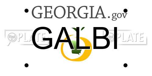 GALBI Georgia License Plate
