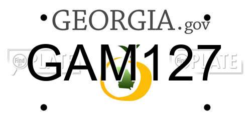 GAM127 Georgia License Plate