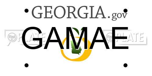 GAMAE Georgia License Plate