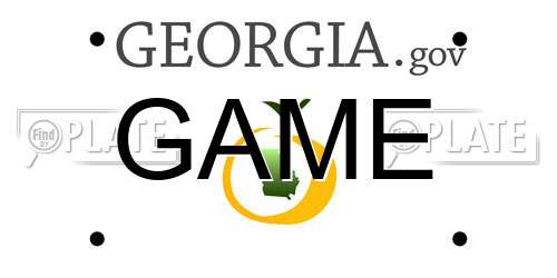 GAME Georgia License Plate