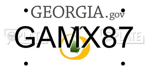 GAMX87 Georgia License Plate
