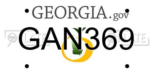 GAN369 Georgia License Plate