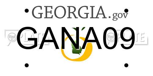GANA09 Georgia License Plate