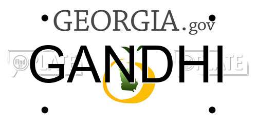 GANDHI Georgia License Plate