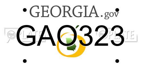 GAO323 Georgia License Plate