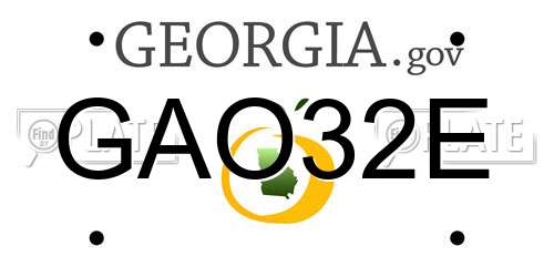 GAO32E Georgia License Plate
