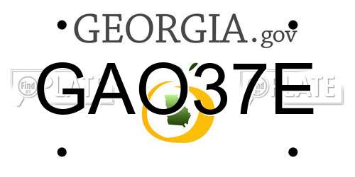 GAO37E Georgia License Plate