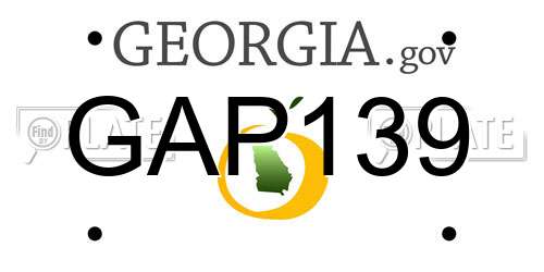 GAP139 Georgia License Plate