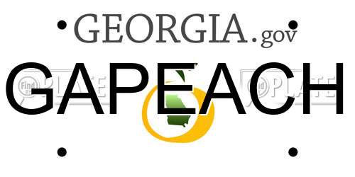 GAPEACH Georgia License Plate