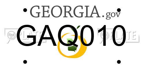GAQ010 Georgia License Plate