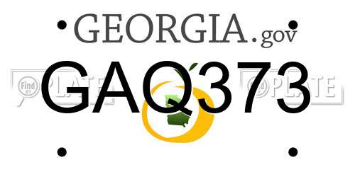 GAQ373 Georgia License Plate
