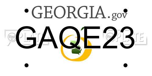 GAQE23 Georgia License Plate