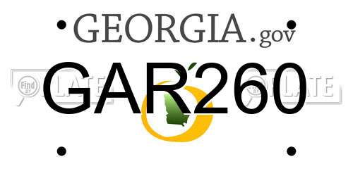 GAR260 Georgia License Plate