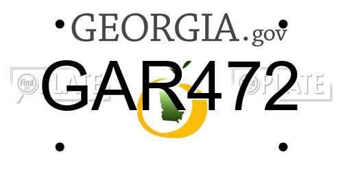 GAR472 Georgia License Plate