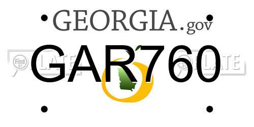 GAR760 Georgia License Plate