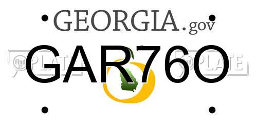 GAR76O Georgia License Plate